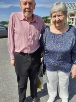 Lahtisen pariskunta taukopaikalla Humppilassa